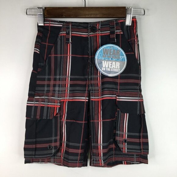OP kids swimsuit shorts- black red size 6 - Picture 1 of 5